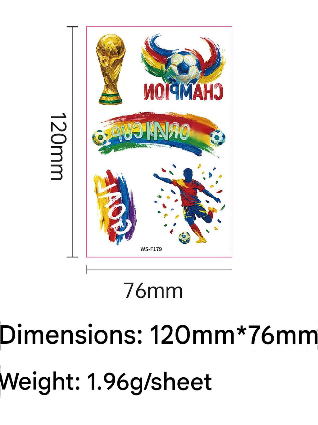 2026 World Cup Temporary Tattoos – Football Cheer Stickers for Face and Body