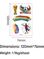 2026 World Cup Temporary Tattoos – Football Cheer Stickers for Face and Body