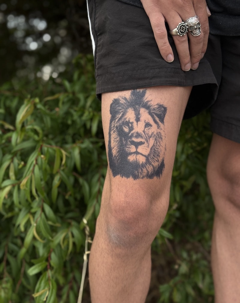 Alpha Lion Semi-Permanent Tattoo Design