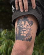 Alpha Lion Semi-Permanent Tattoo Design