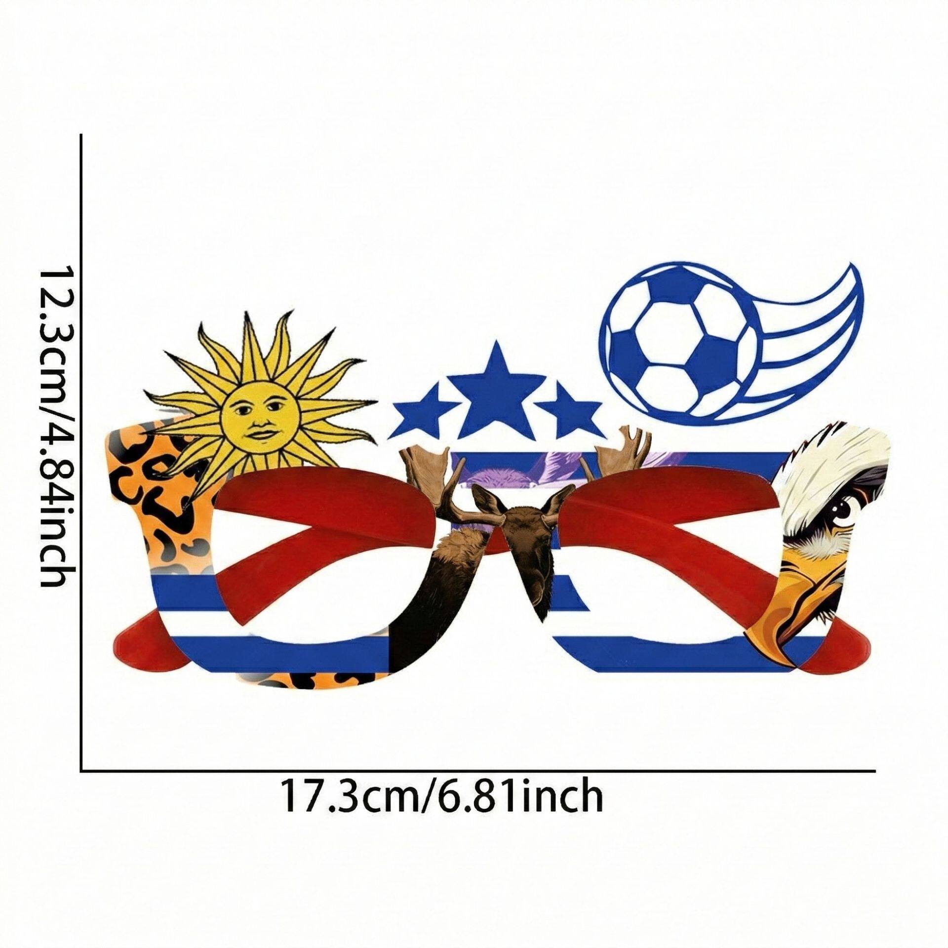World Cup celebration glasses featuring designs of various national flags