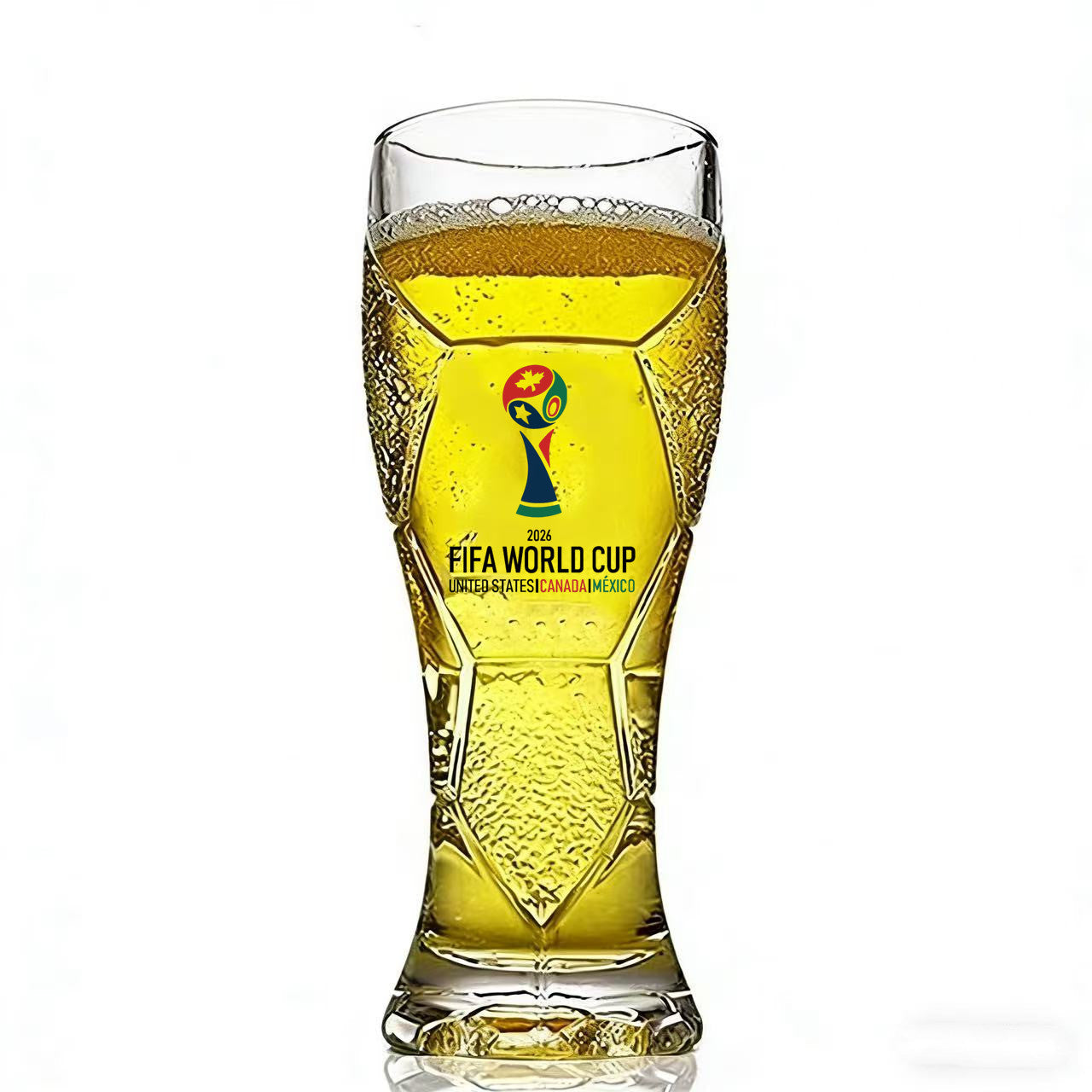 500ml glass mug with the distinctive FIFA World Cup 2026 design