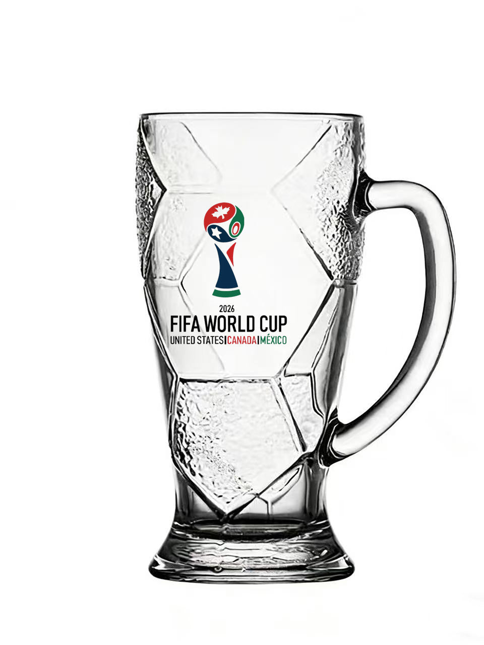 500ml glass mug with the distinctive FIFA World Cup 2026 design