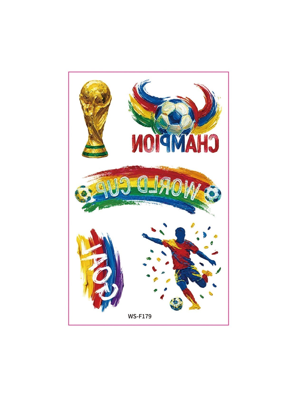 2026 World Cup Temporary Tattoos – Football Cheer Stickers for Face and Body