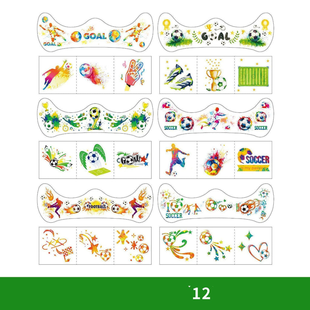 World Cup Watching Fan Face Atmosphere Decorative Sticker Waterproof Sticker, Durable Washable Luminous Football Tattoo Sticker