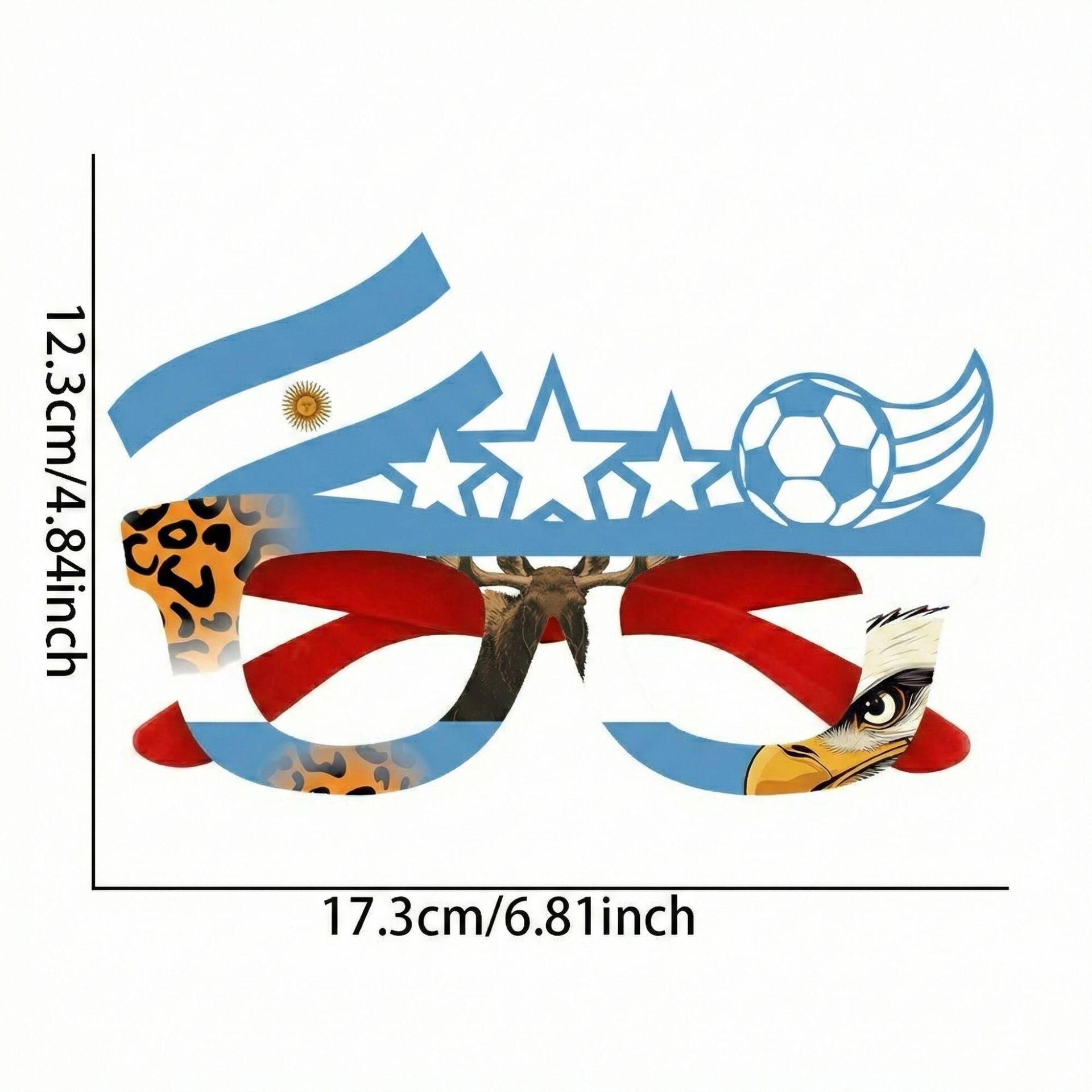 World Cup celebration glasses featuring designs of various national flags