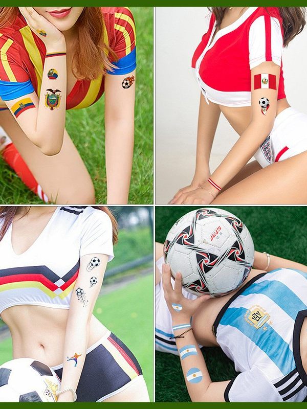 Tattoo stickers for the US, Canada, Mexico World Cup football rugby tournament, America's Cup face paper, waterproof sweat-resistant hair 10 sheets