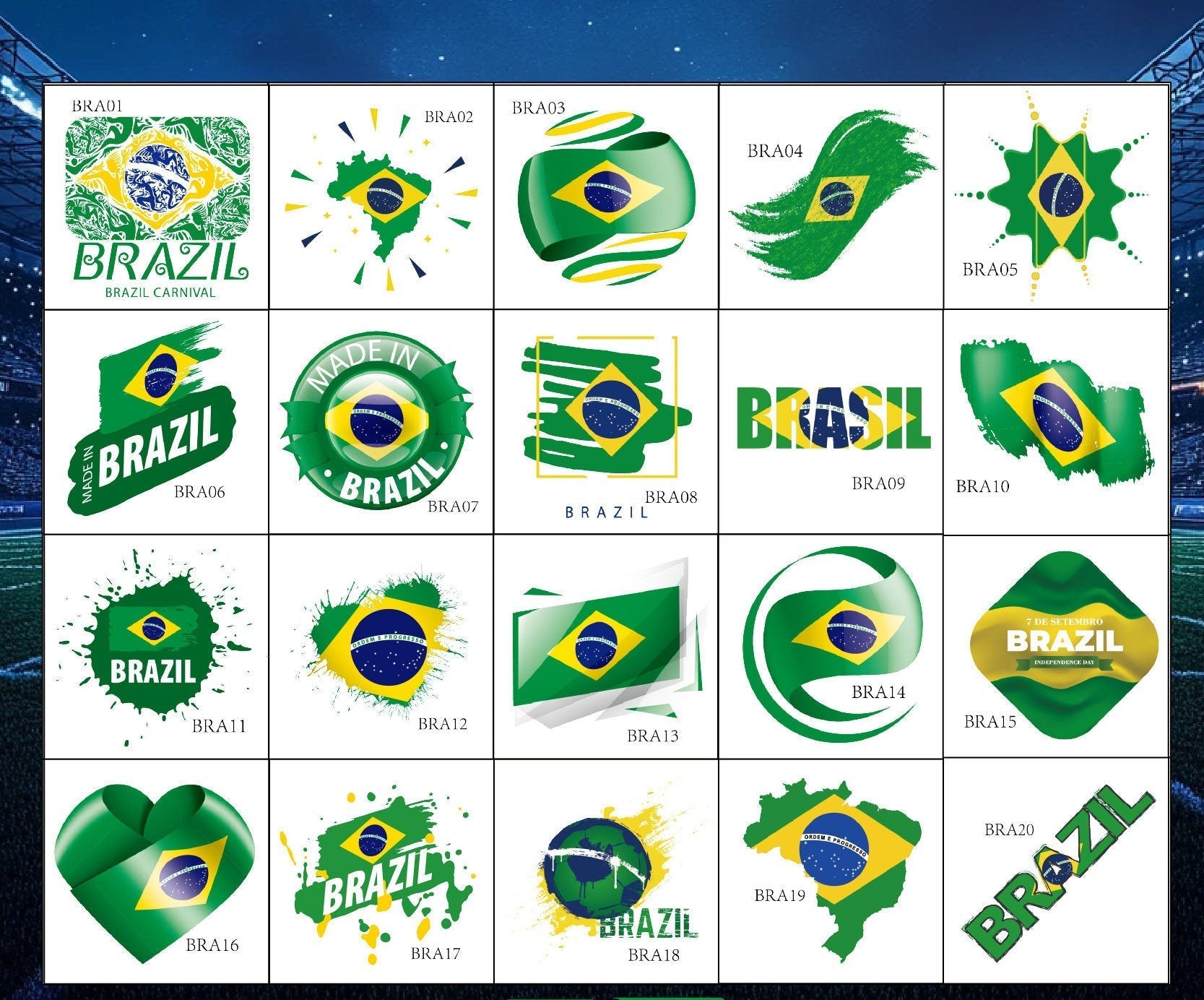 World Cup temporary tattoos with various high-quality team designs