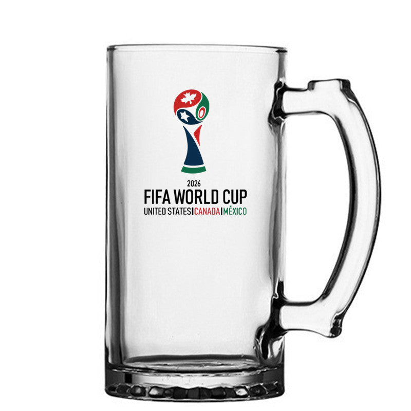 500ml glass mug with the distinctive FIFA World Cup 2026 design
