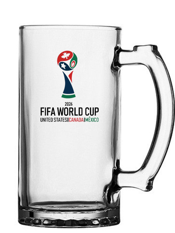500ml glass mug with the distinctive FIFA World Cup 2026 design