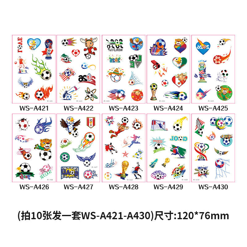 Tattoo stickers for the US, Canada, Mexico World Cup football rugby tournament, America's Cup face paper, waterproof sweat-resistant hair 10 sheets