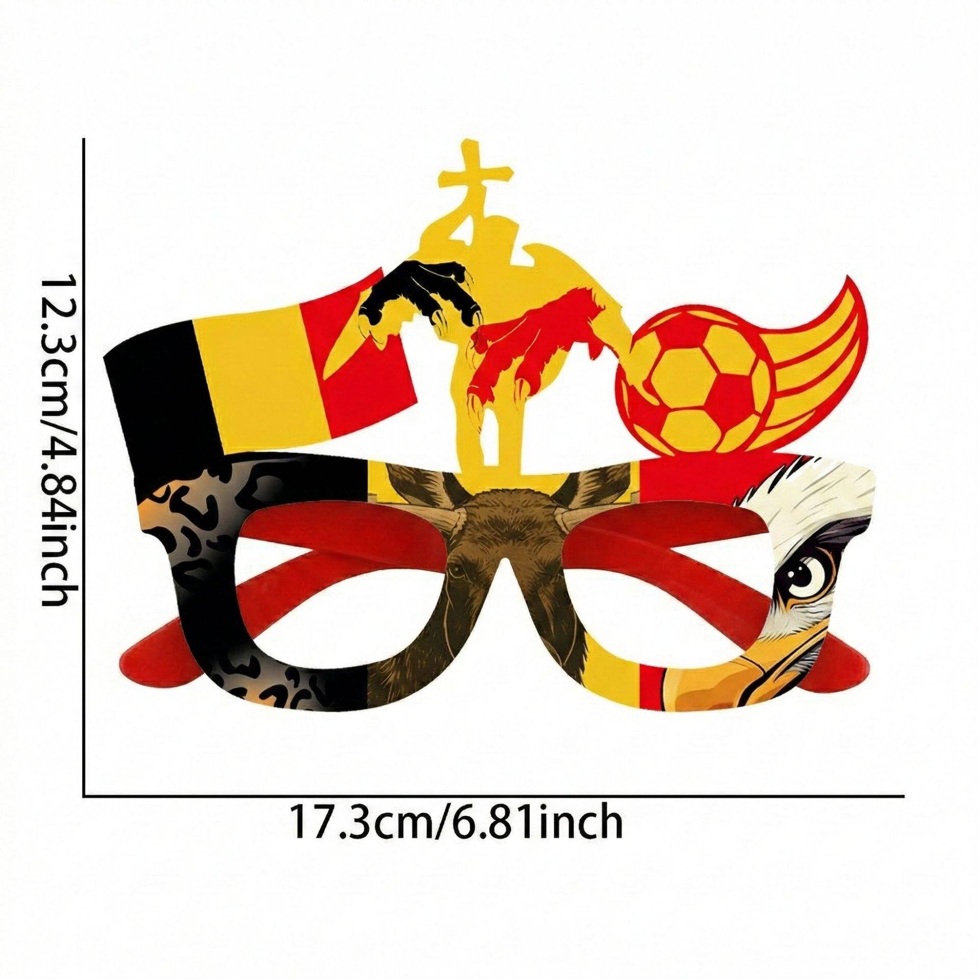 World Cup celebration glasses featuring designs of various national flags