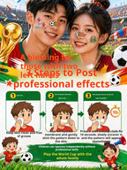 World Cup Watching Fan Face Atmosphere Decorative Sticker Waterproof Sticker, Durable Washable Luminous Football Tattoo Sticker