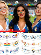 Five stickers for the US, Canada, and Mexico World Cup tattoo stickers, football match support freckles, face stickers, sweat-proof party makeup stickers, and more