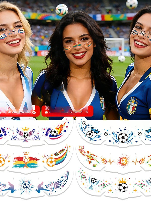 Five stickers for the US, Canada, and Mexico World Cup tattoo stickers, football match support freckles, face stickers, sweat-proof party makeup stickers, and more