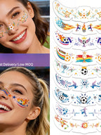 Five stickers for the US, Canada, and Mexico World Cup tattoo stickers, football match support freckles, face stickers, sweat-proof party makeup stickers, and more