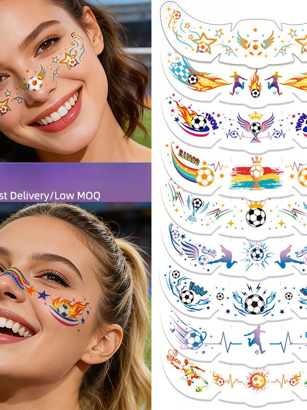 Five stickers for the US, Canada, and Mexico World Cup tattoo stickers, football match support freckles, face stickers, sweat-proof party makeup stickers, and more