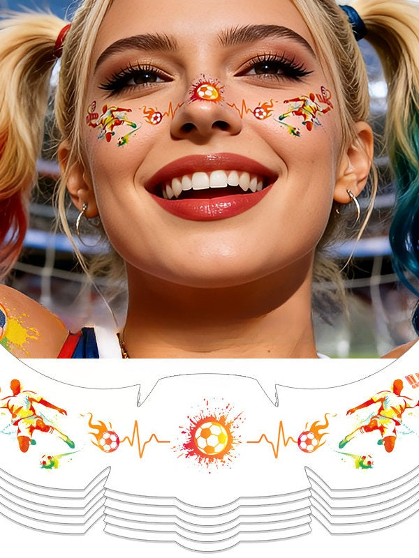Five stickers for the US, Canada, and Mexico World Cup tattoo stickers, football match support freckles, face stickers, sweat-proof party makeup stickers, and more