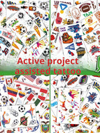 Tattoo stickers for the US, Canada, Mexico World Cup football rugby tournament, America's Cup face paper, waterproof sweat-resistant hair 10 sheets
