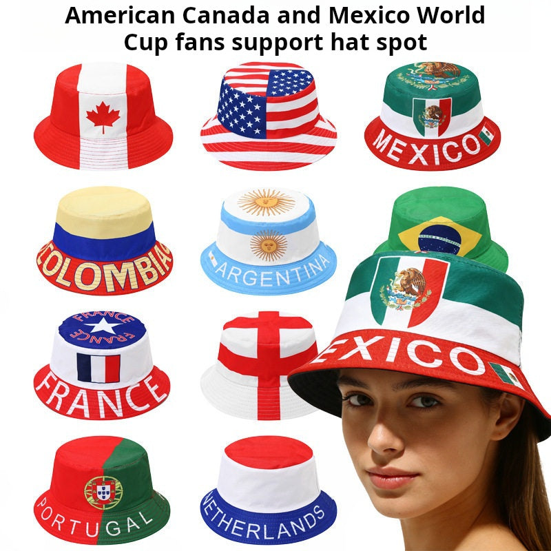 Bucket Hat with Country Flags Design for World Cup Fans