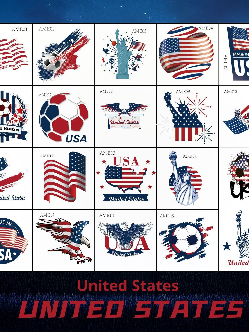 World Cup temporary tattoos with various high-quality team designs
