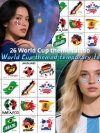 World Cup temporary tattoos with various high-quality team designs