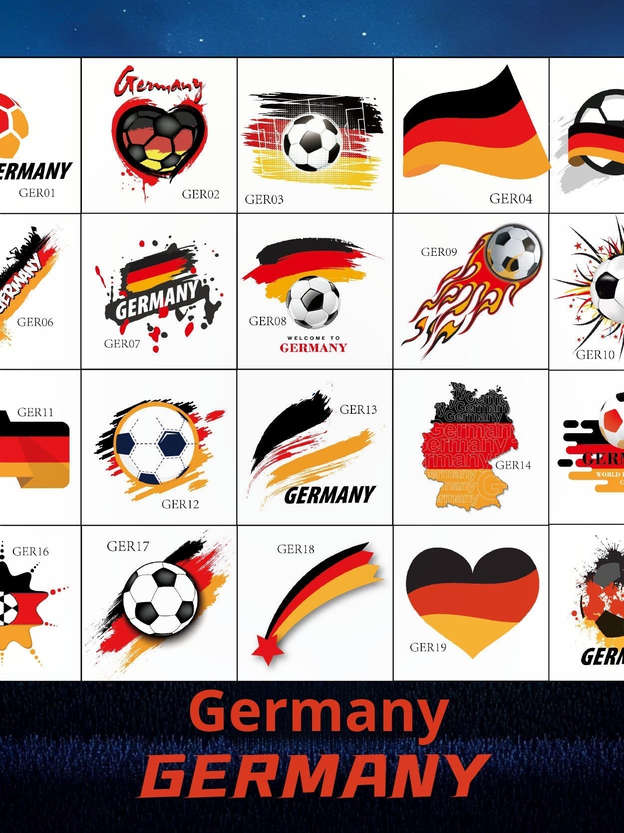 World Cup temporary tattoos with various high-quality team designs